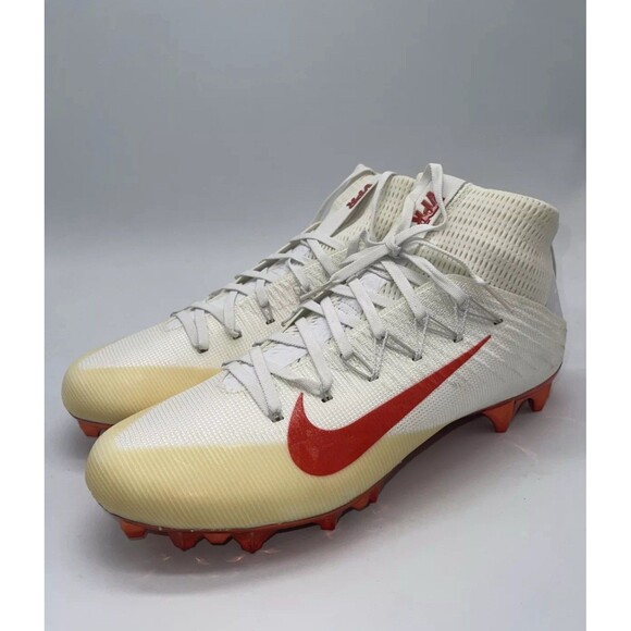 Nike Vapor Untouchable 2 Jewels Football Cleats 835831-101 White Orange Mens 15
